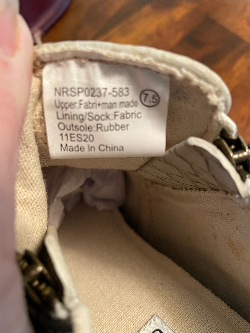 NOT RATED Tinaya Hidden Sneaker Wedge Women’s 7.5 EUR 38.5 Off White Brown Black - Picture 7 of 8